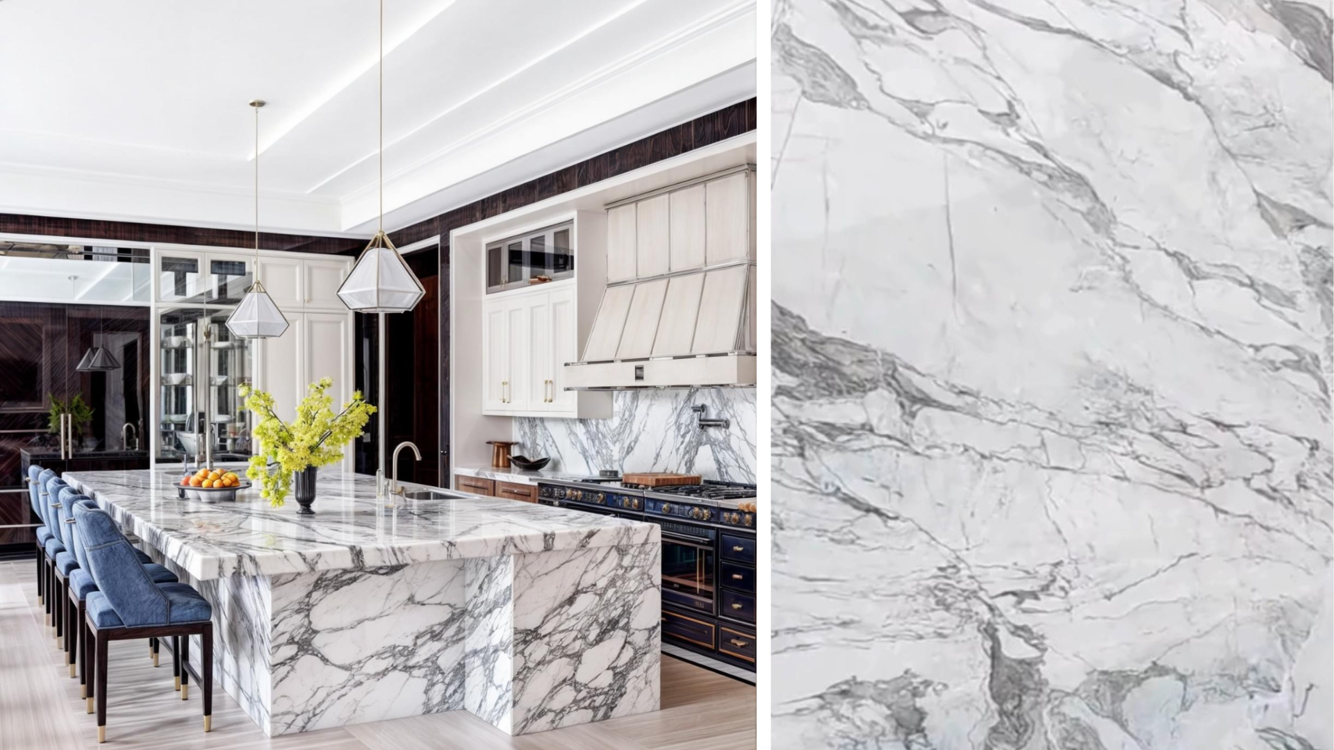 Persian Scato marble countertop with light veining