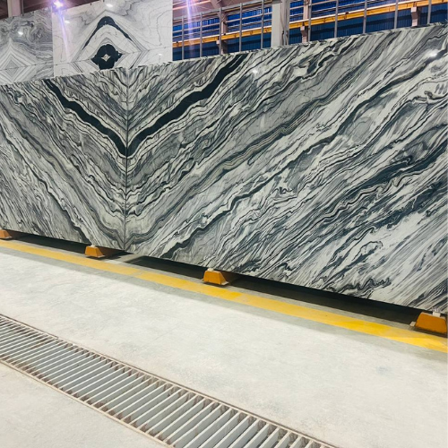 silver stream marble with black and white veining as countertop in USA.
