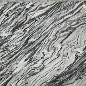 Silver Stream marble countertop and flooring with intricate veins of varying shades of grey in USA.