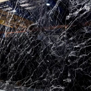 3D Black marble countertop or flooring with light veining in USA.