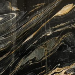 Fusion marble countertop with golden light and brown veining in USA.