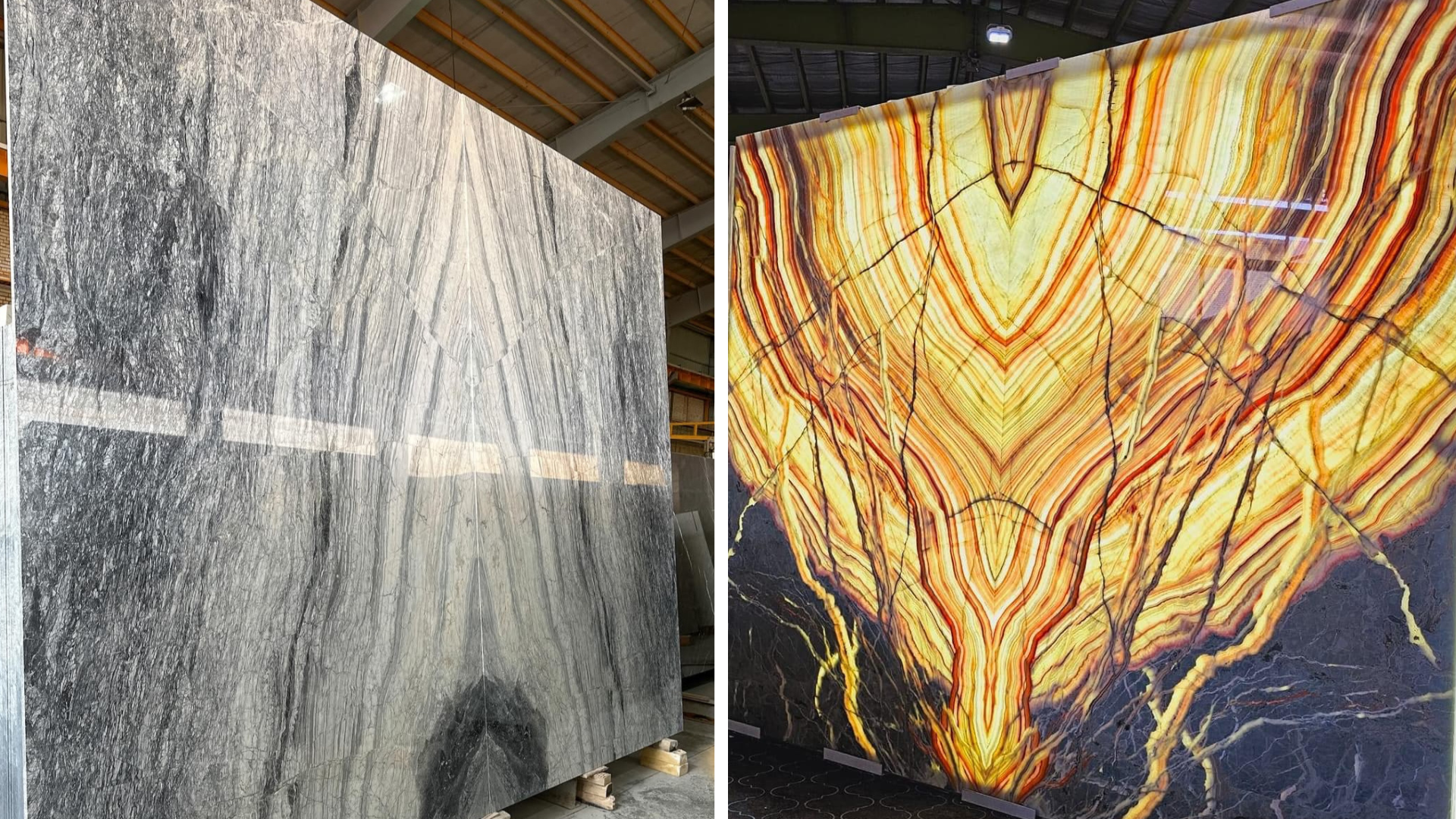 Oversized stone slabs and large format tiles are another trend making waves in 2025.